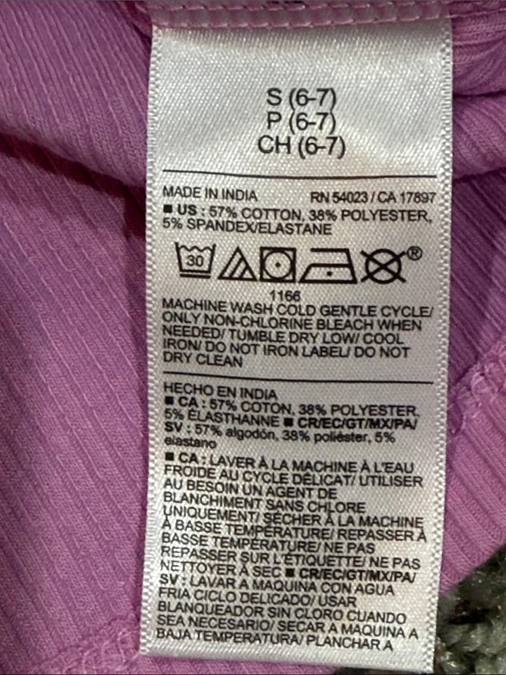 Old Navy Girls' Lace-Up Ribbed Long Sleeve Top - Lavender (S 6-7) NEW